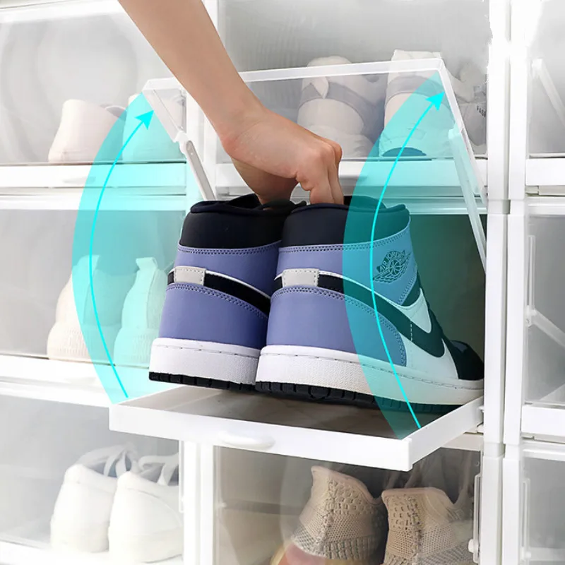 

Коробка для обуви с выдвижными ящиками, органайзер для обуви, ящик для обуви, прозрачная пластиковая обувь