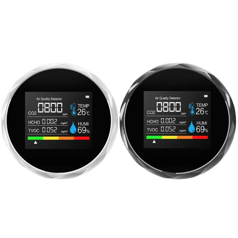 

New Co2 Gas Detector Carbon Dioxide Formaldehyde Detector Multifunctional Meter Air Quality W/ Backlight Gas Detector