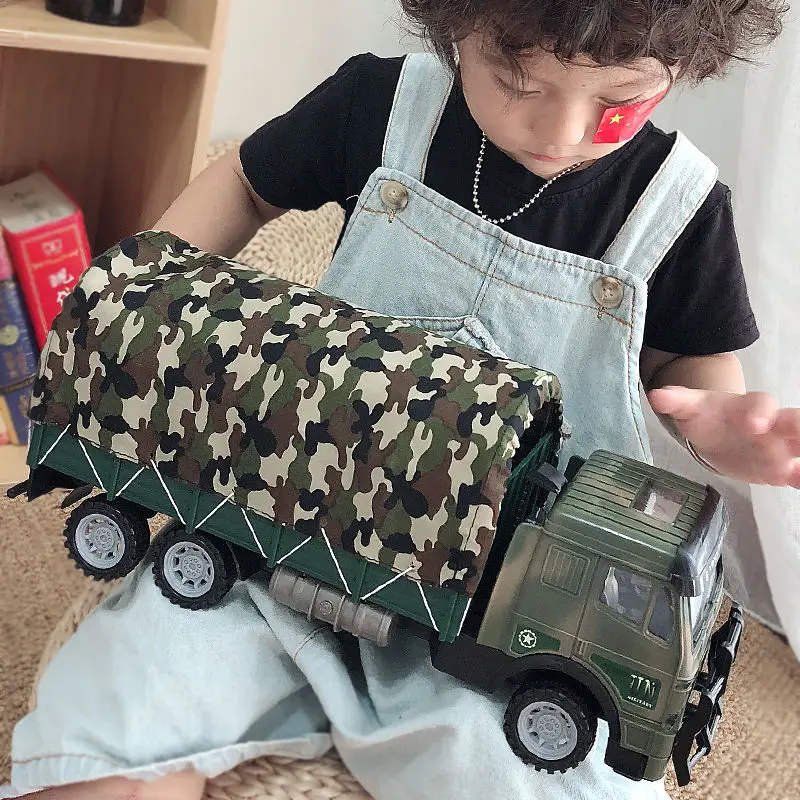 

Limited Direct Selling 1:18 Big Vehicle Model Toy Diecast Engineering Dump Fire Crane Truck Transport Military Gifts