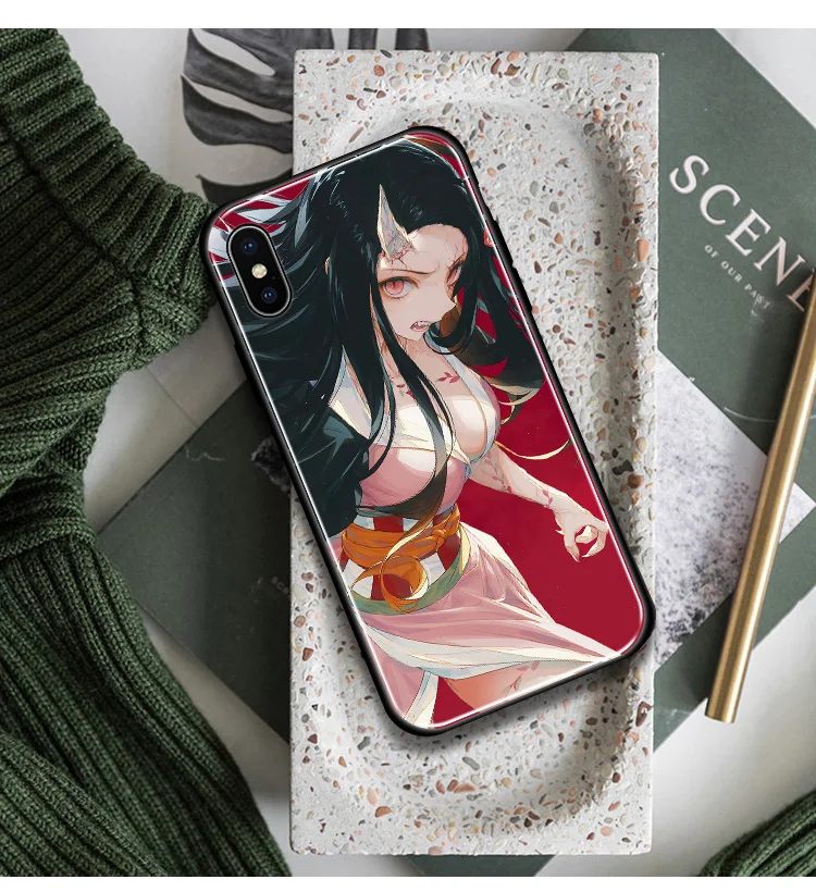 Kamado Nezuko Kimetsu no Yaiba Demon Slayer мягкий силиконовый стеклянный чехол для телефона для iPhone 6 6s 7 8 Plus X XR XS 11 Pro max