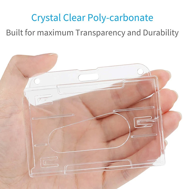 

Super transparent hard plastic PS ID card holder bus card holder PC dual-purpose access control dual card holder