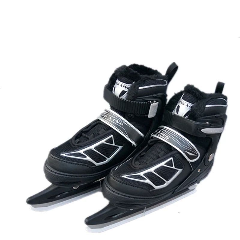 

Winter New Inline Thermal Thick Professional Ice Hockey Blade Skates Skating Shoes Warm Adjustable Women Adult Children Kids