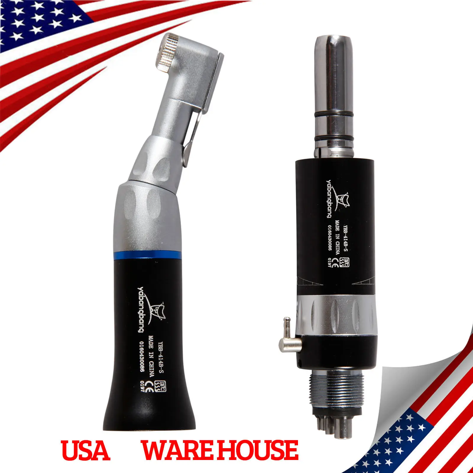 

2 * стоматологический низкоскоростной наконечник с обратным углом и воздушным мотором типа E, 4 отверстия, подходит для NSK