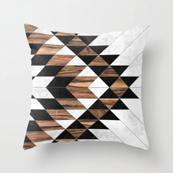 

Ethnic Style Wood Grain Throw Pillow Case Peach Skin Velvet Sofa Car Pillow Cushion Cover Pillowcase Office Home Bedroom Decor