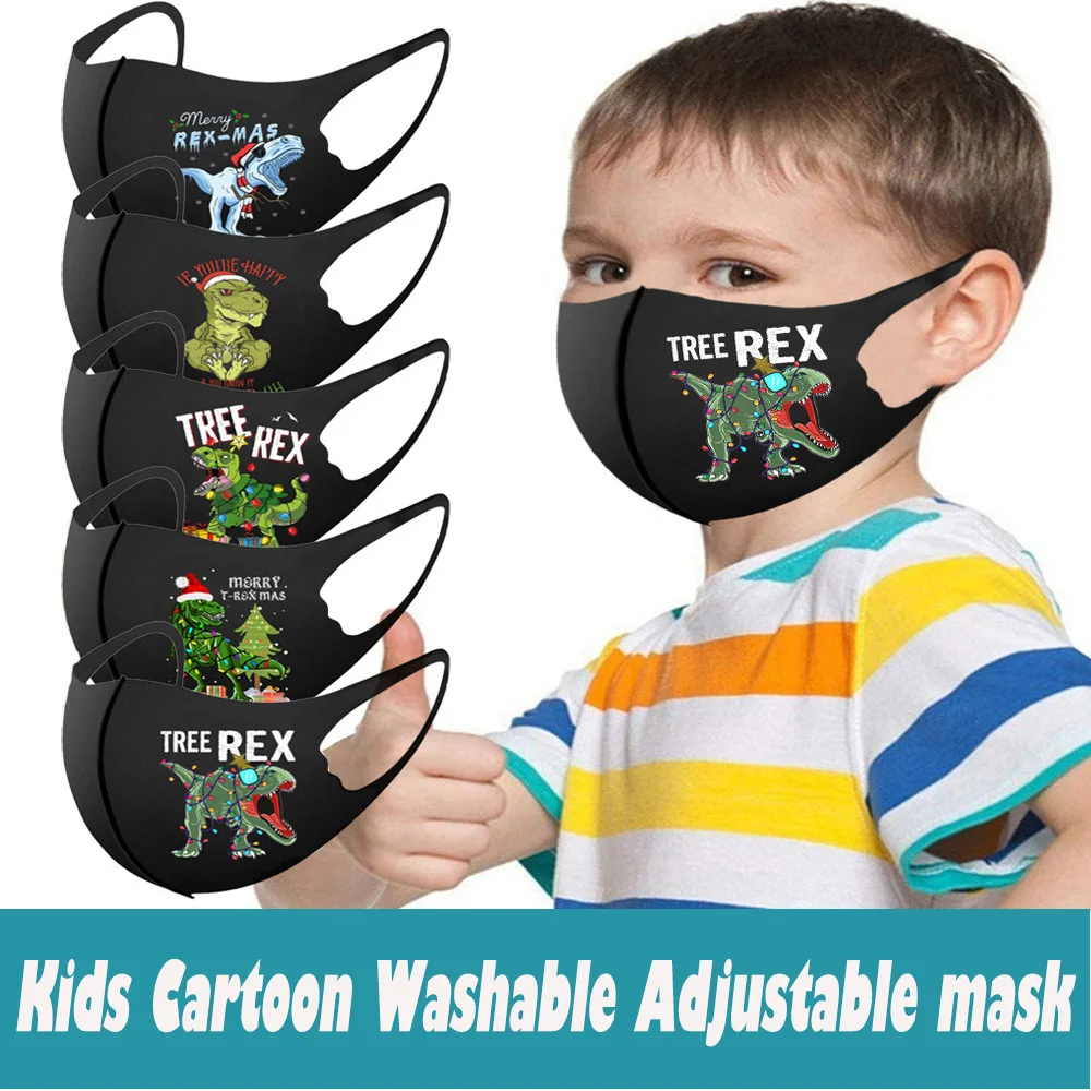 

Children Cartoon Lovely printed Mask black Washable Adjustable Cotton mouth cover for boys and girls Halloween cosplay mondkapje