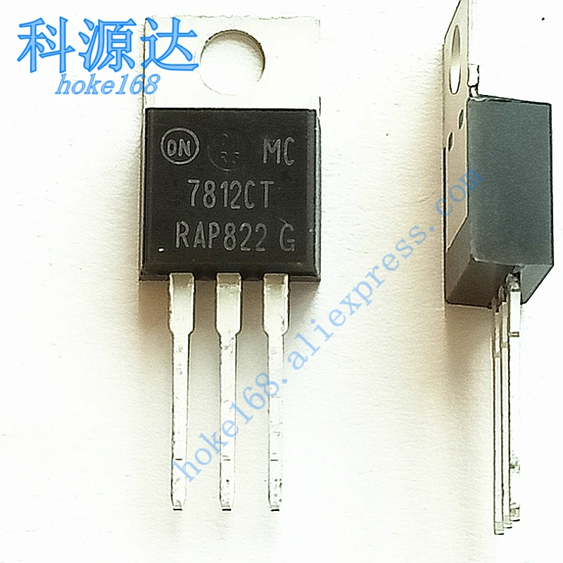 10pcs/lot MC7812CT TO-220 MC7812 1.0 A Positive Voltage Regulators