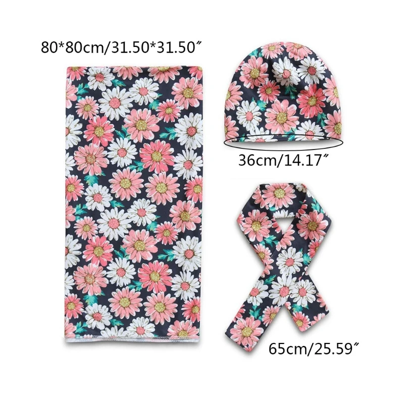 

Newborn Swaddle Wrap Headband Hat Baby Cotton Receiving Blanket Hair Band Cap A2UB