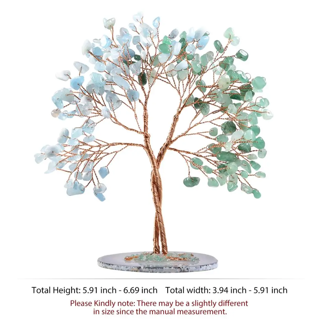 Natural Crystal Quartz Gravel Chip Minerals Reiki Money Tree With Slices Agate Base For Luck Wealth Room Decor Home Ornaments