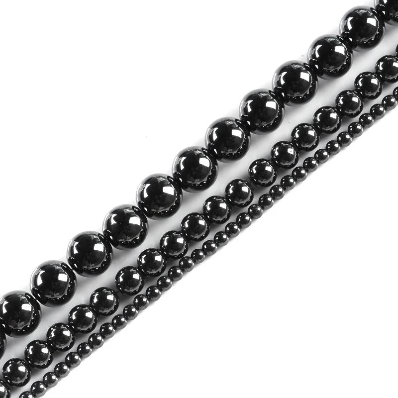 Бусины Из Гематита черного цвета 4/6/8/10 мм|Бусины| |