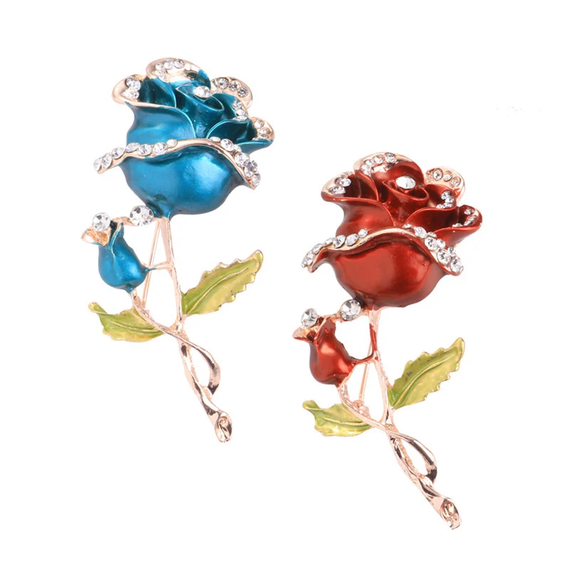 1 шт новая мода красный синий цветок брошь свадебное платье аксессуары ювелирные