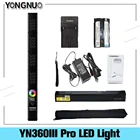 Ручной светодиодный светильник Yongnuo YN360 III Pro, с сенсорной регулировкой, Bi-colo 3200k до 5500k RGB, с дистанционным управлением через приложение