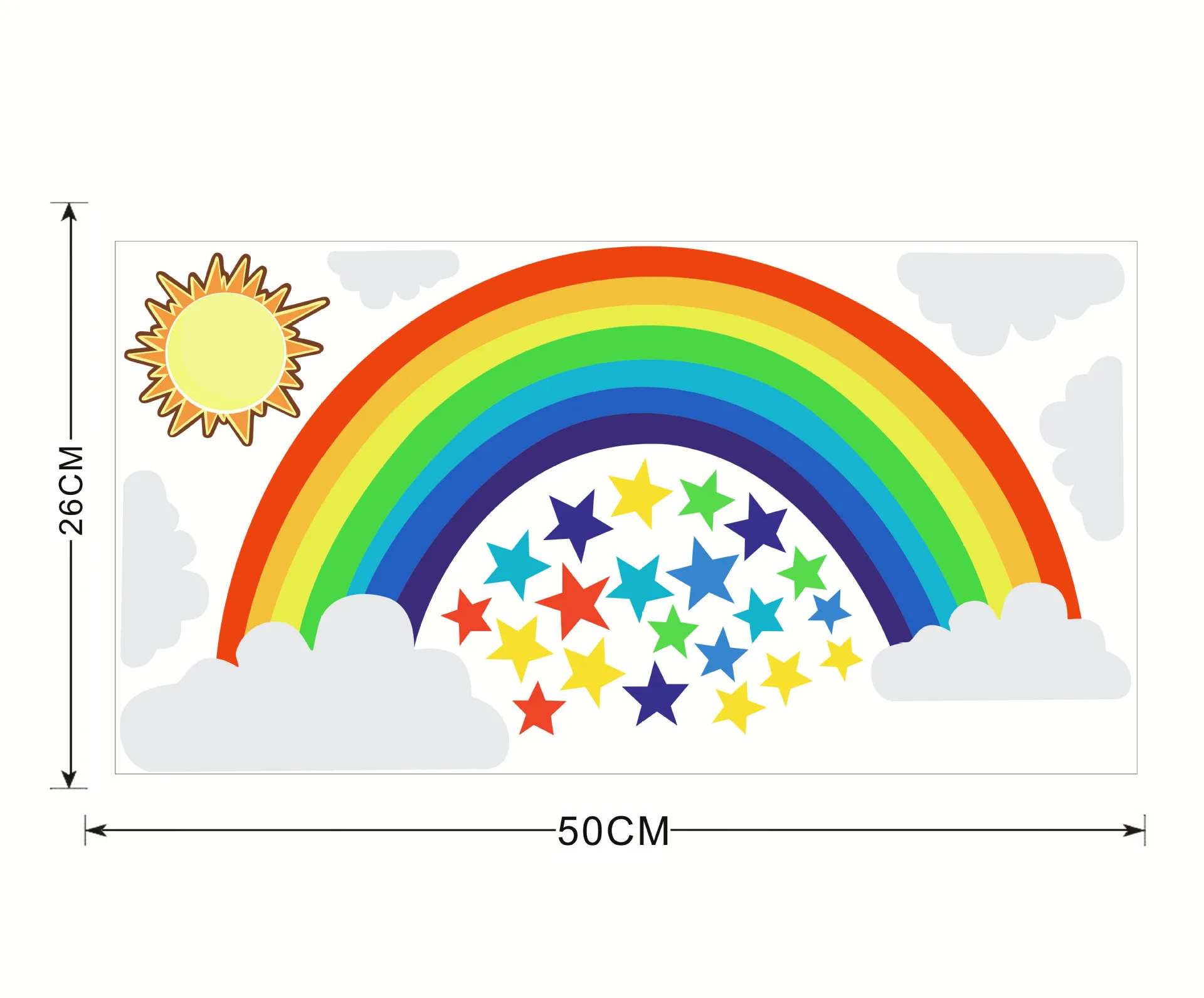 

New Rainbow Star Kindergarten bedroom living room children's room self adhesive environmental protection wall sticker