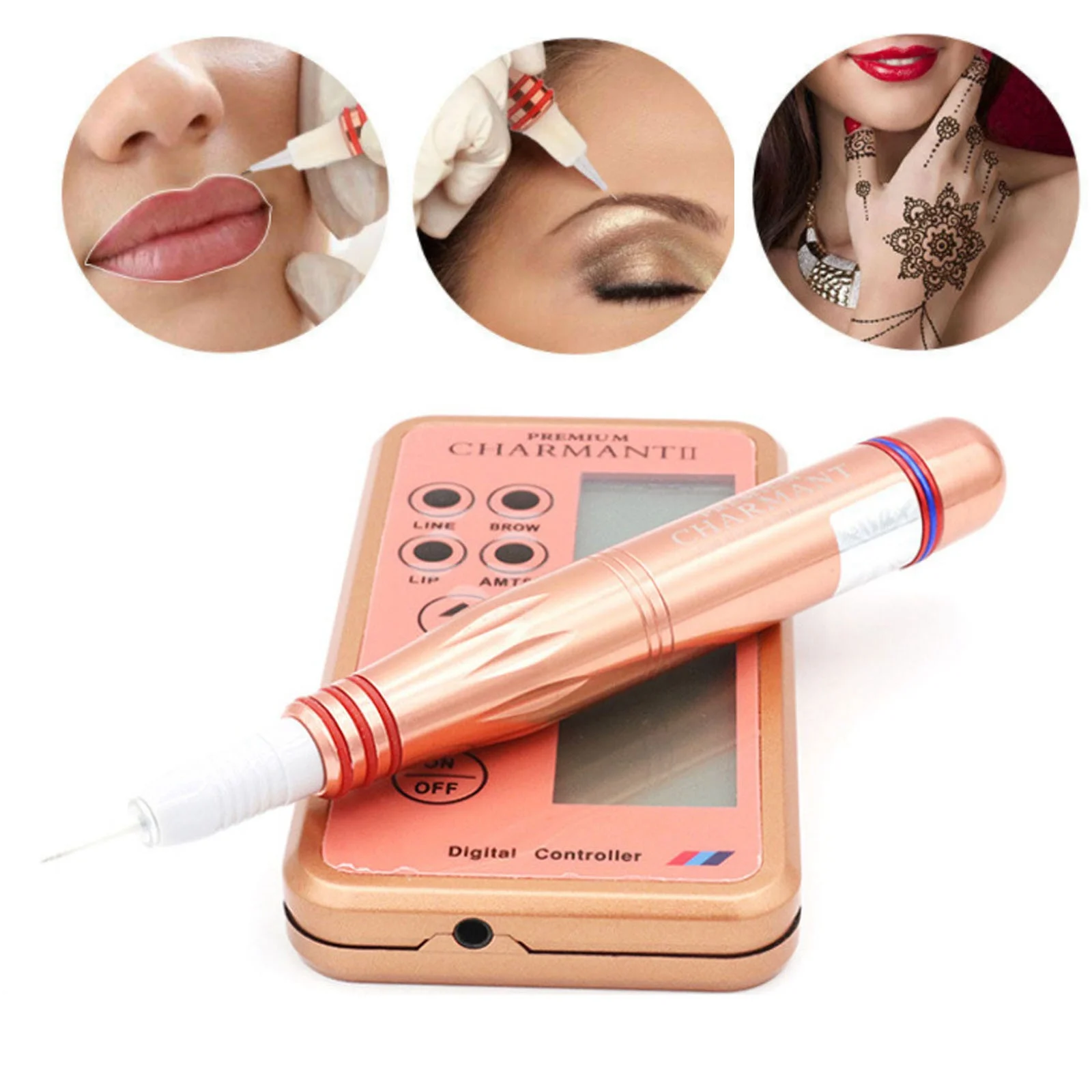 

Dermografo Digital Charmant Permanent Makeup Machine Kit for Eyebrow Lips Rotary Swiss Microblading MTS Professional Tattoo Pen