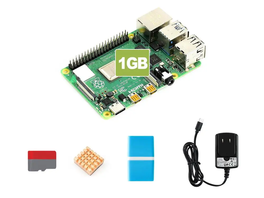 PI4B 1GB стартовый комплект с вилкой питания США/ЕС/Великобритании|Демонстрационные