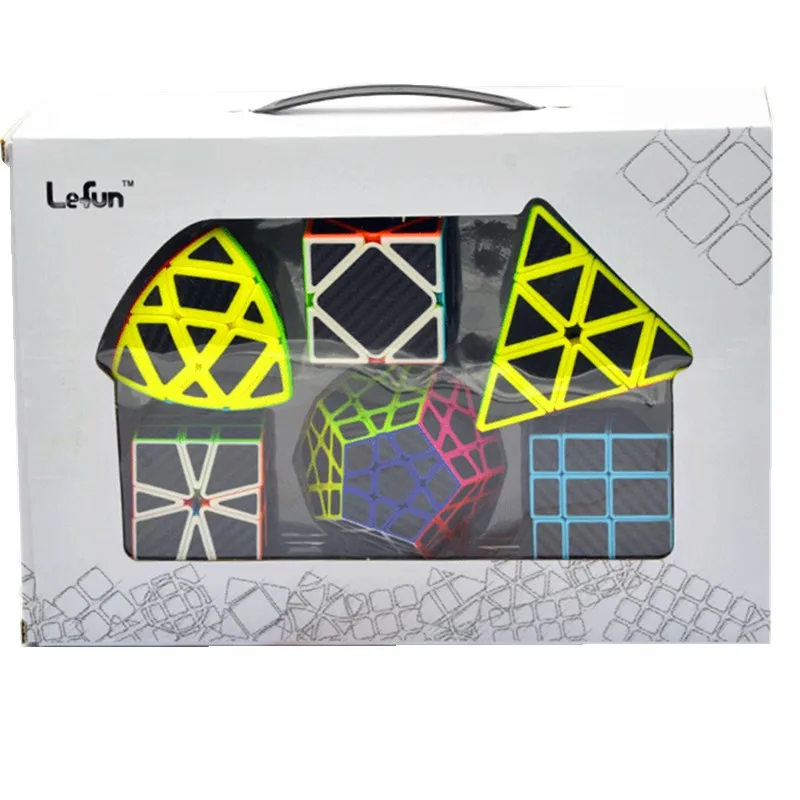 LeFun 3x3x3 углеродного волокна из страз особой формы набор Magic Cube быстро ультра