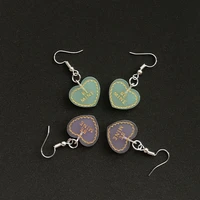 1 pair summer fresh woman heart earring flatback resin heart drop earrings for women girls funny jewelry earrings gift