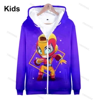 crow sandy 3 to 14 years spike kids hoodies shooting game 3d printed sweatshirt boys girls cartoon star jacket tops teen clothes