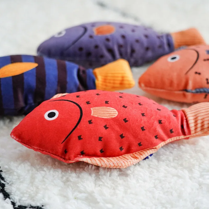 Pet Cat Toy Cute Fish Shape Realistic Fluffy Catnip Doll Simulation Interactive Playing for Kitten Supplies | Дом и сад