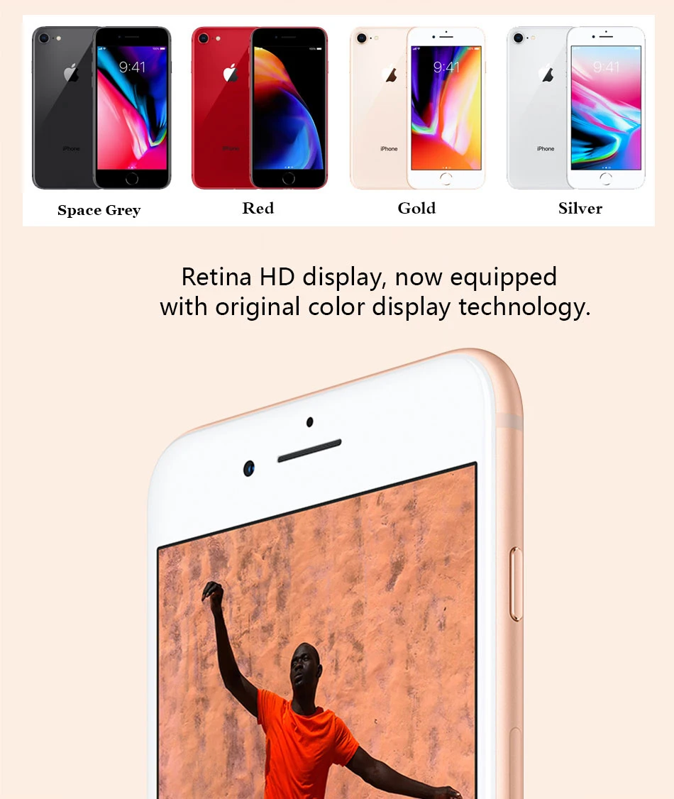 Мобильный телефон Apple iPhone 8 LTE с глобальной версией, 2 Гб ОЗУ, 64 ГБ/256 Гб ПЗУ, Apple A11 Bionic Hexa Core, 4,7 дюйма, 12 МП, NFC, 1821 мАч, iOS Телефон