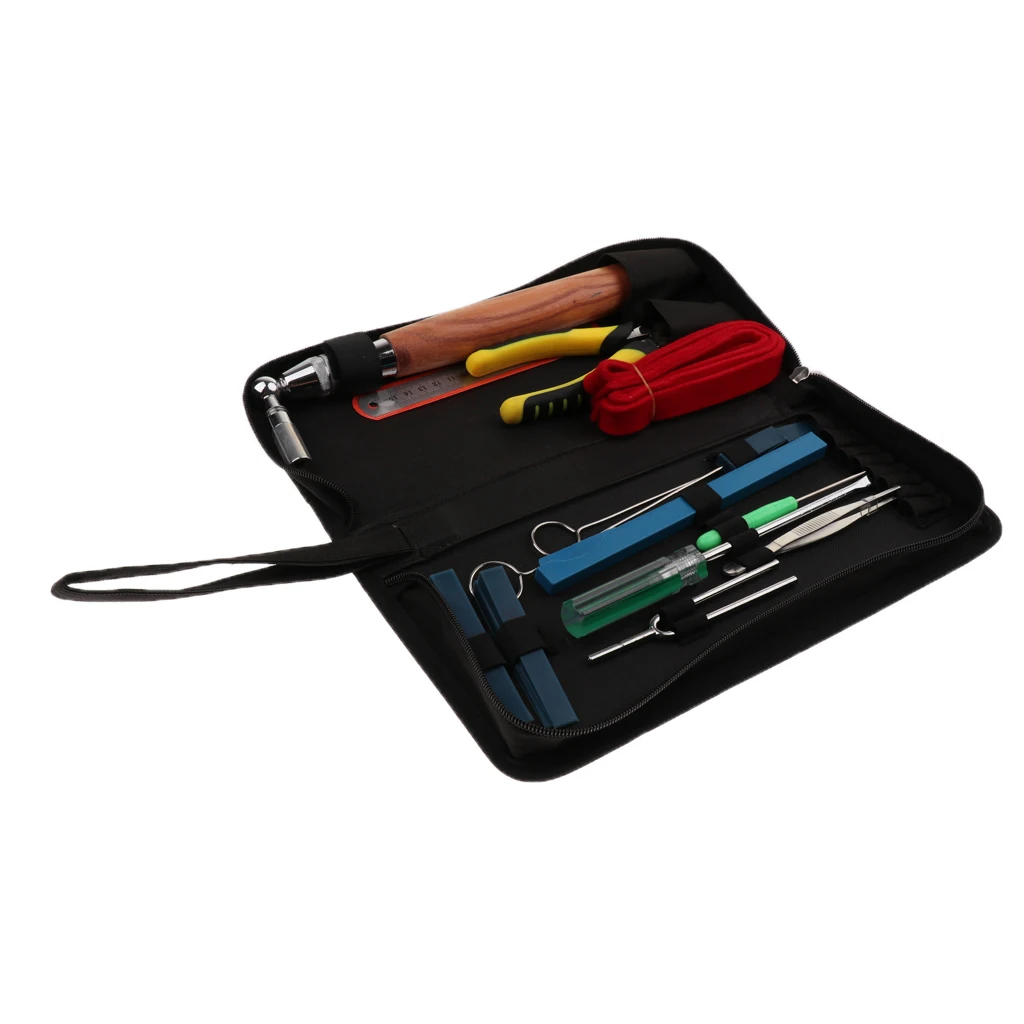 

Piano tuning set including piano tuning key pliers tuning fork mute clip