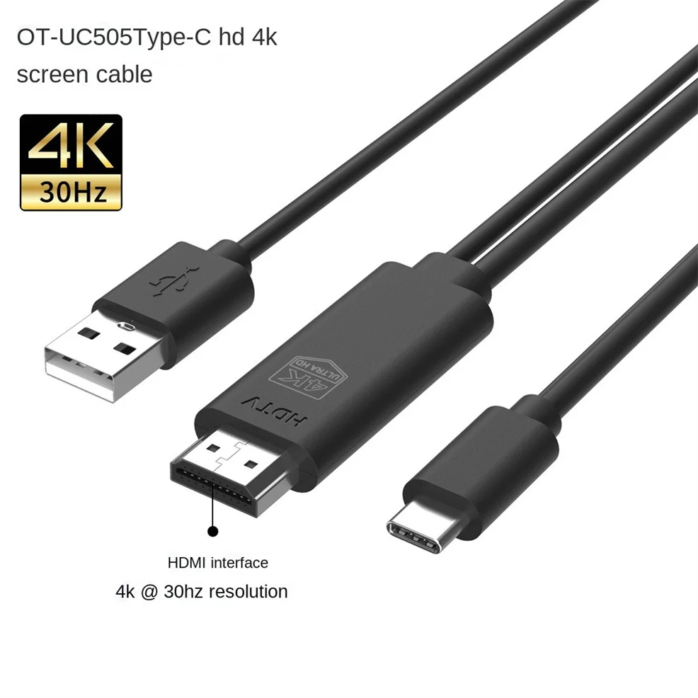 LccKaa Тип C к HDMI-совместимый кабель адаптер конвертер USB 3. 0 4k с зарядкой HDTV видео для