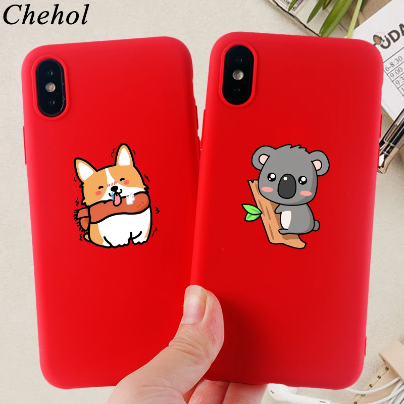 Чехол для телефона с изображением собаки из мультфильма IPhone 11 Pro 8 7 6s Plus X XS MAX XR Corgi