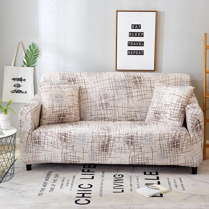 

All-inclusive Elastic Slipcovers Sofa Covers for Living Room L-Shape Sectional Nordic Brief Couch Armchair Cover 1/2/3/4 Seater
