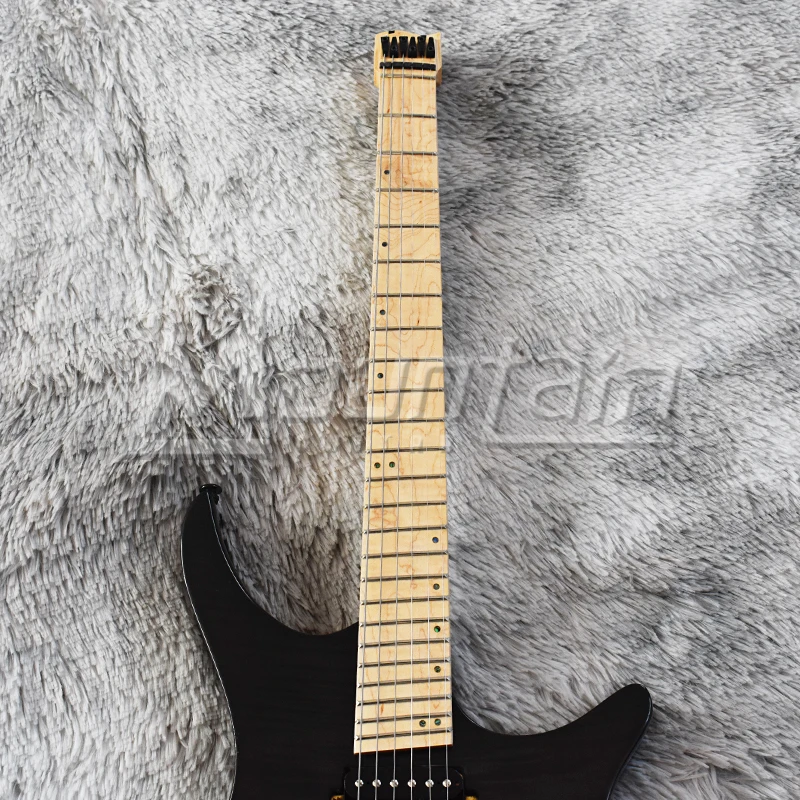 Горная безголовая гитара fanned frets безголовая гитара ebony fret ольховое тело Пламя клен Топ кленовый гриф fret