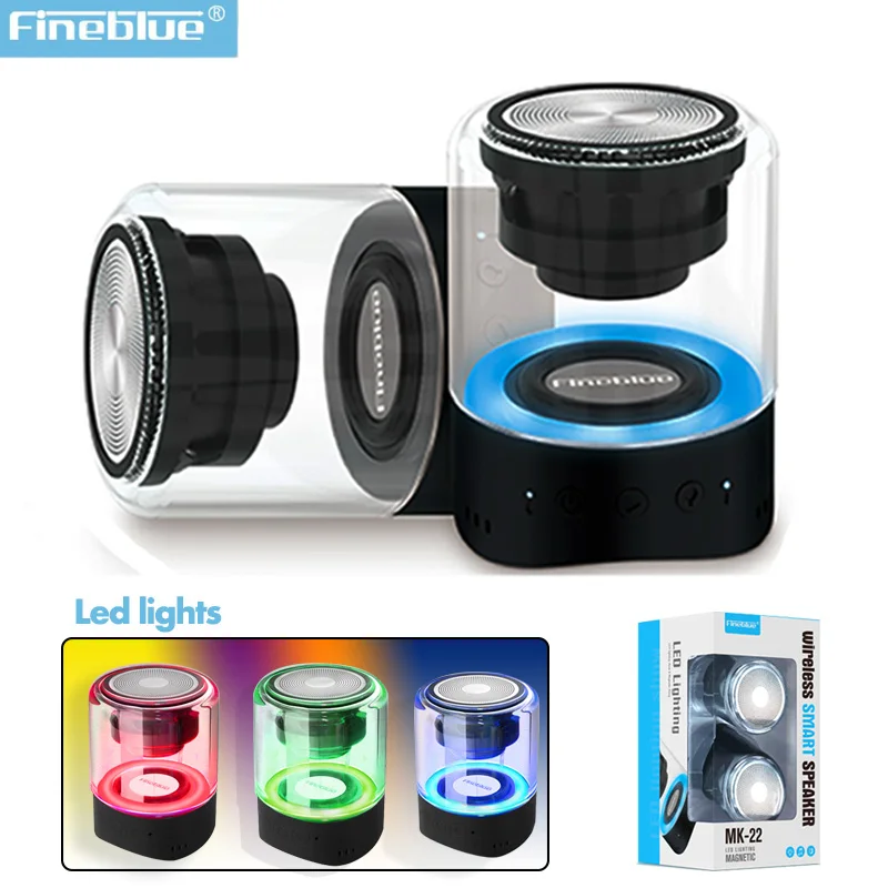 

Fineblue MK22 TWS Wireless Speaker Bluetooth Mini Speaker LED light Mega Bass Stereo Music Portable Waterpoof