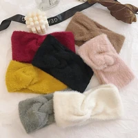 autumn winter headband hair accessories ladies cross headwear bandana knit knot warm elastic fashion soft for women hair band