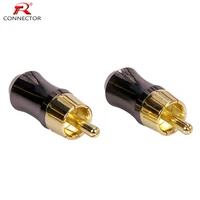8pcs rca connector rca male plug hifi terminals high quality gold plated supporting up to 6 5mm cable