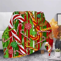 merry christmas candy flannel blanket print sherpa blanket picnic blanket office nap blanket decorate quilt drop shipping