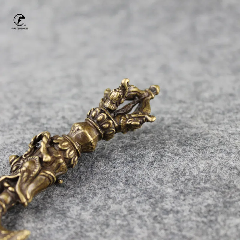 Медный Тибетский большой топор с головой дракона буддистский пестик украшения