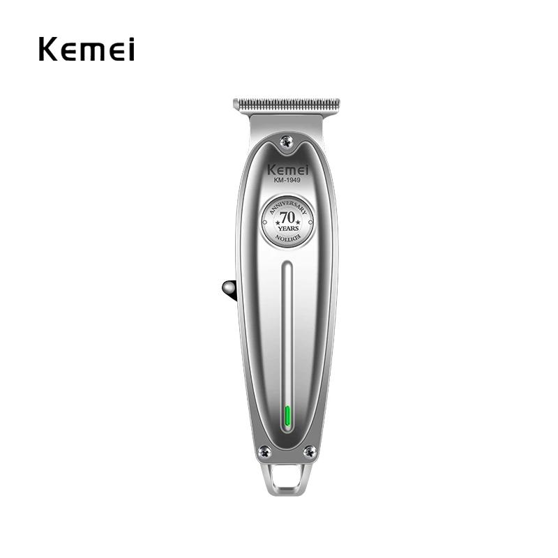 Kemei-1949, полностью Металлическая профессиональная машинка для стрижки волос, Мужская электрическая Беспроводная Машинка для стрижки волос 0 мм, машинка для стрижки волос
