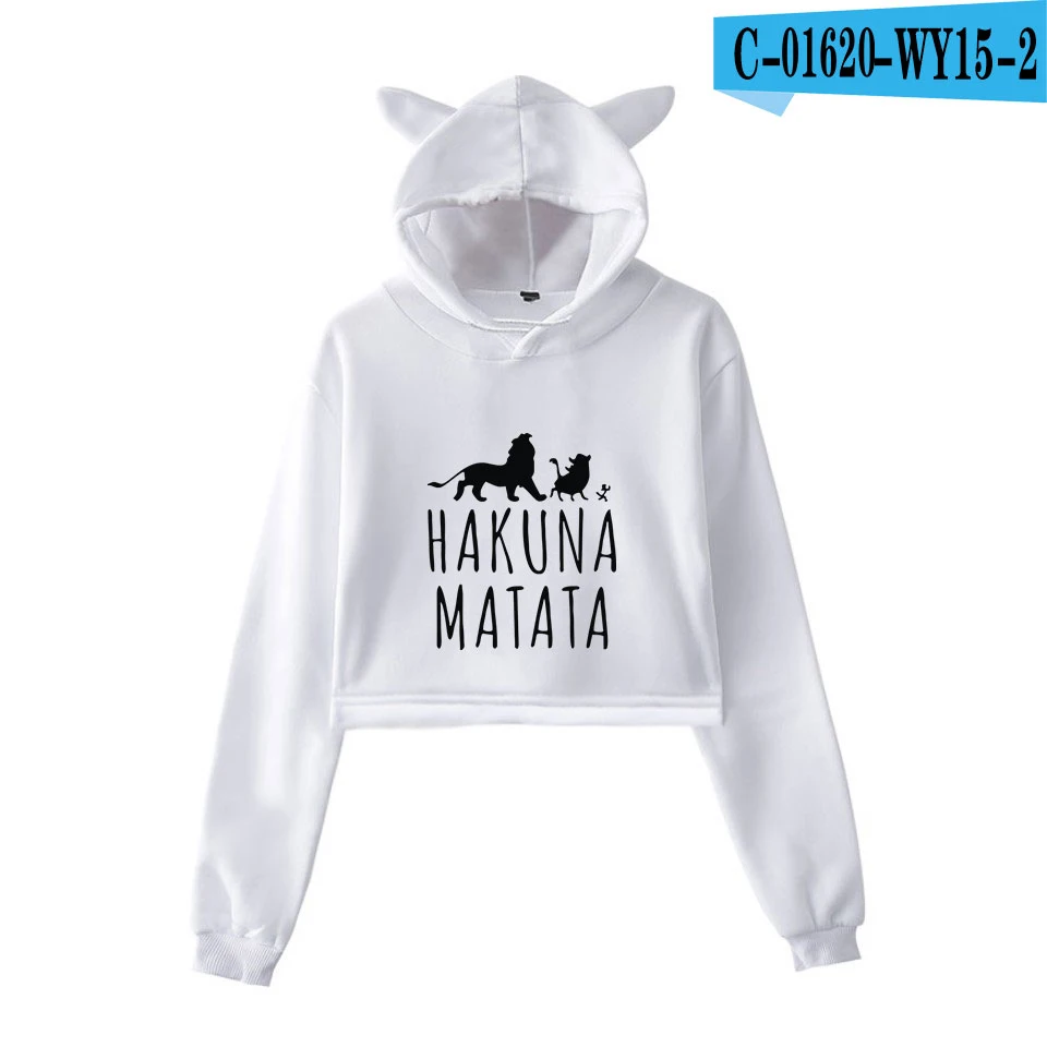 Король Лев Simba фильм саундтрек Акуна Матата принт модный тренд кошачьи уши Топ женские толстовки Толстовка сексуальная одежда - Цвет: picture color