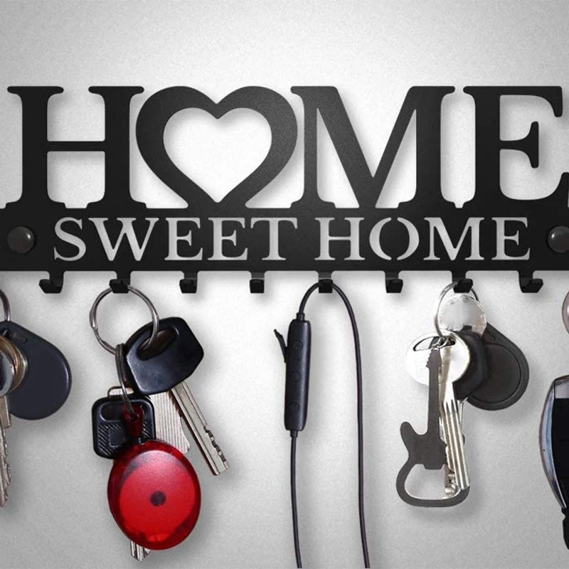 

Key Holder for Wall Mount Sweet Home Organizer Decorative, Metal Hanger for Front Door, Kitchen Store House, Work