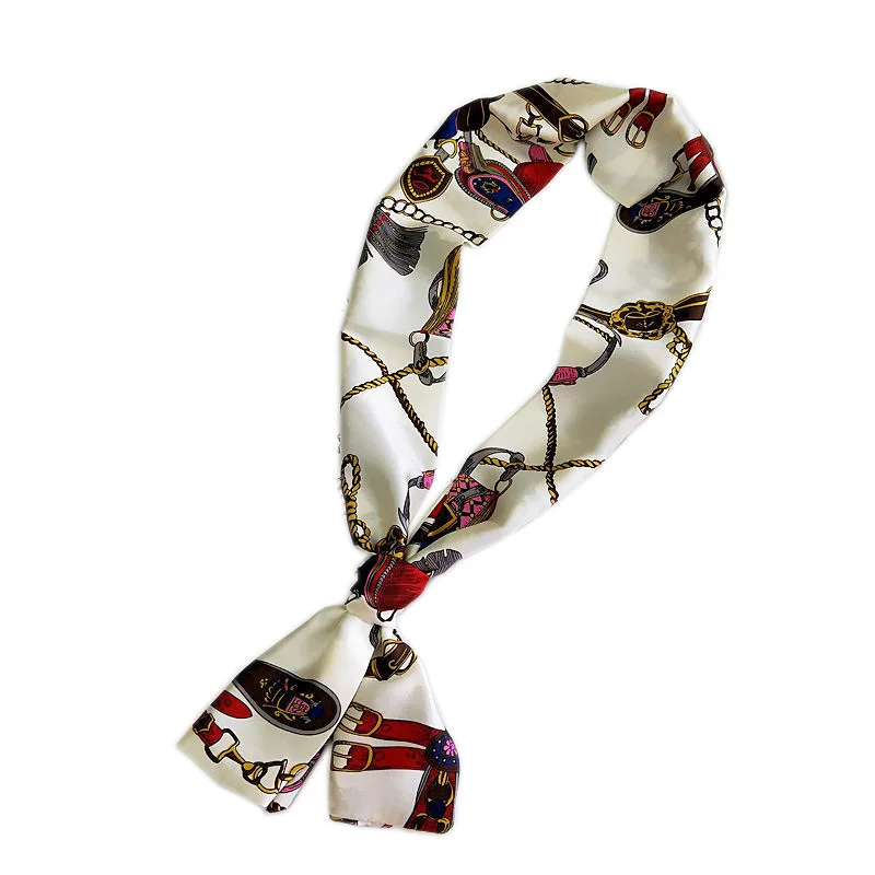 Новый 15*145 см роскошный брендовый шелковый шарф для женщин модная цепочка