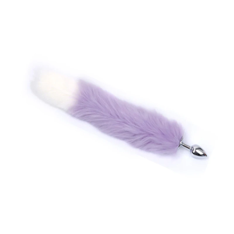 Металлическая Анальная пробка хвост лисы розовый и белый игрушка для ролевых игр