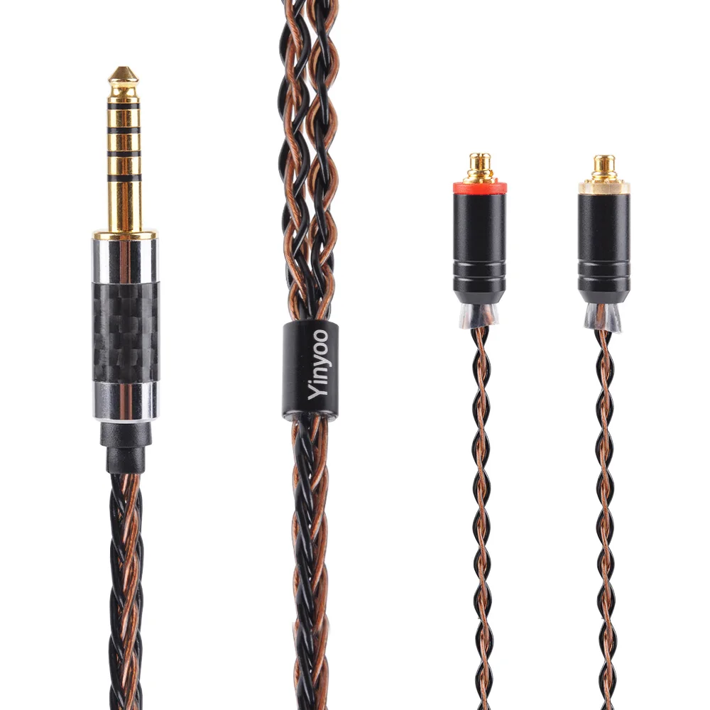 Yinyoo 3,5/4,4/2,5 мм сбалансированный MMCX для Shure SE215 se535 se846 2Pin 8 ядер посеребренный кабель для наушников для ZS10 AS10 ZSN для TRN