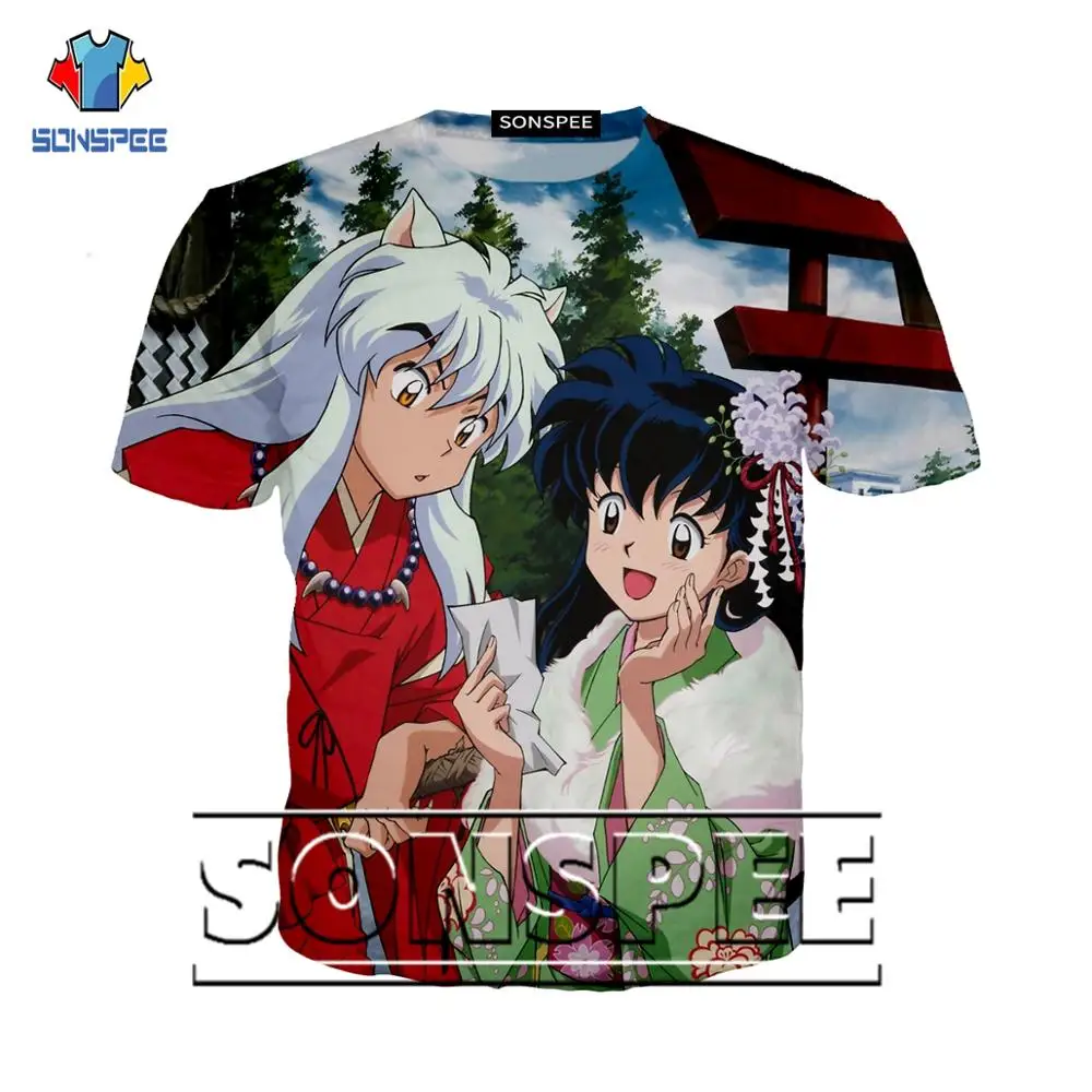 Мужские и женские футболки SONSPEE Anime Inuyasha Повседневные Дышащие винтажные мужские