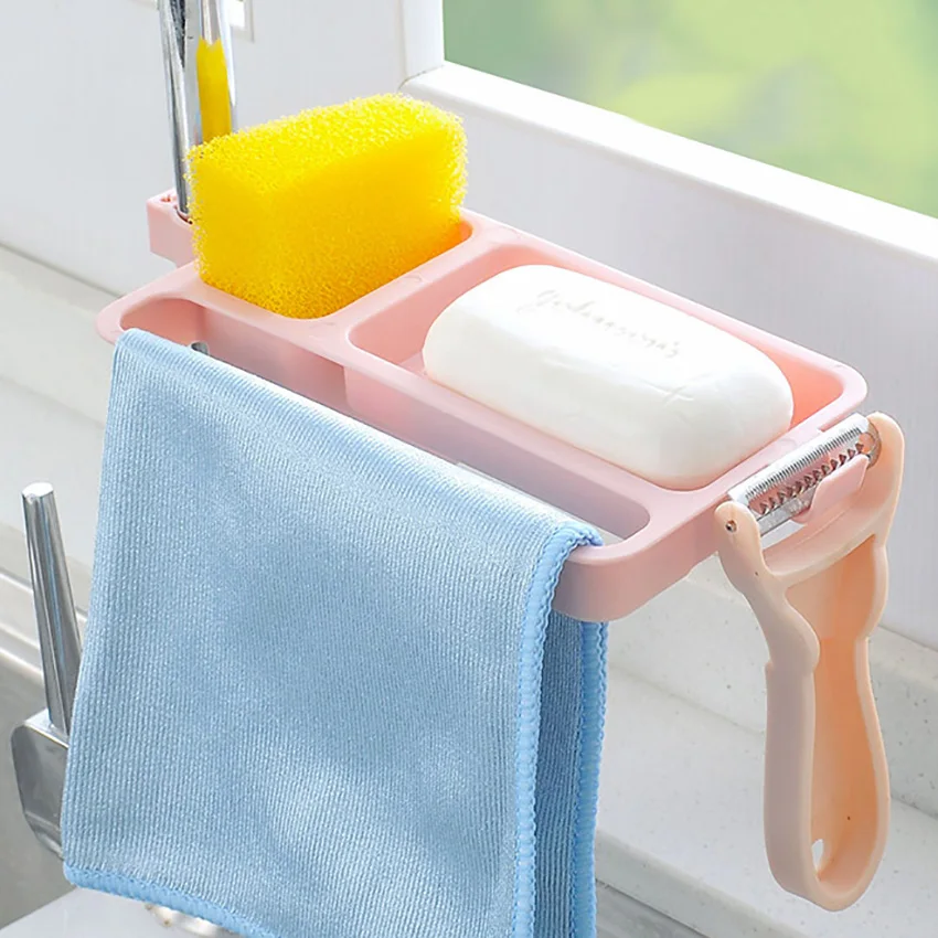 Кран стеллаж для хранения кухонные раковины полка принадлежностей клип ткань