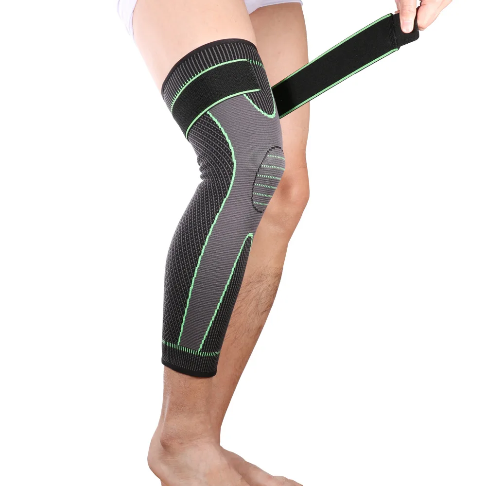 Brand Anti-Slip Lengthen Knee Pad Long Leg Sleeve Bandage Compression Knee Brace Sport Warmth Leg Support Elastic Knee Protector