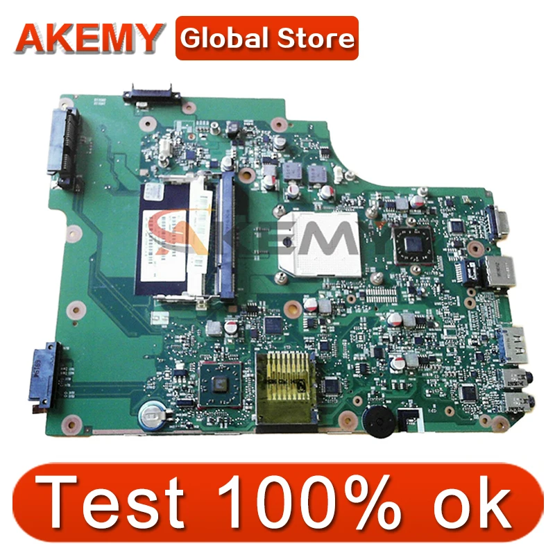 

AKEMY V000185210 PN 1310A2250805 6050A2250801-MB-A02 материнская плата для ноутбука toshiba satellite L505 L505D DDR2, Бесплатный ЦП