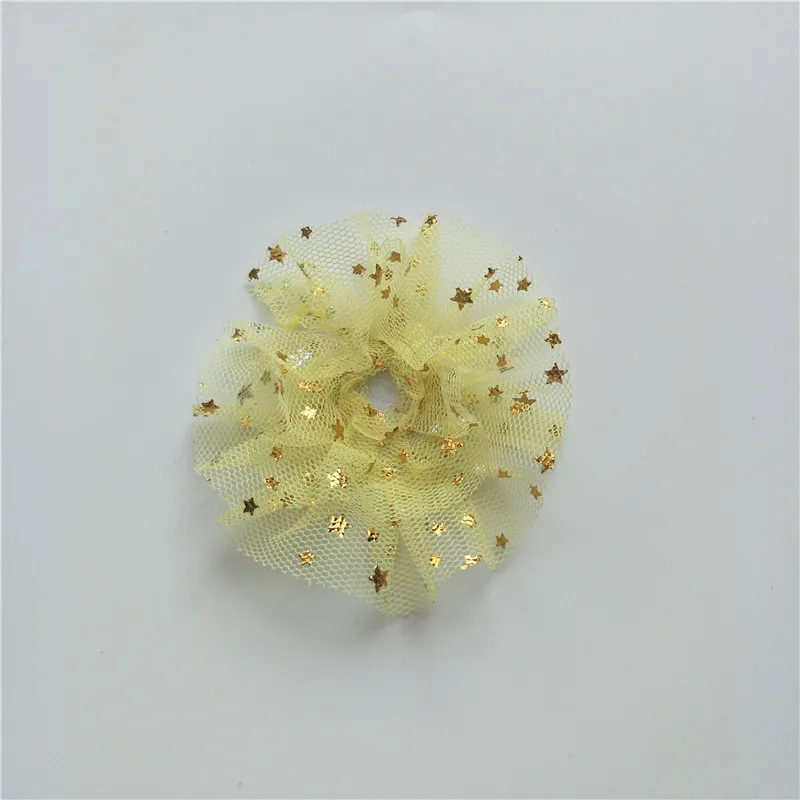 yellow 6,5 см 30 шт./лот DIY ручной работы блестящий цветок мягкий аппликация для детей заколки для волос аксессуары - Цвет: yellow
