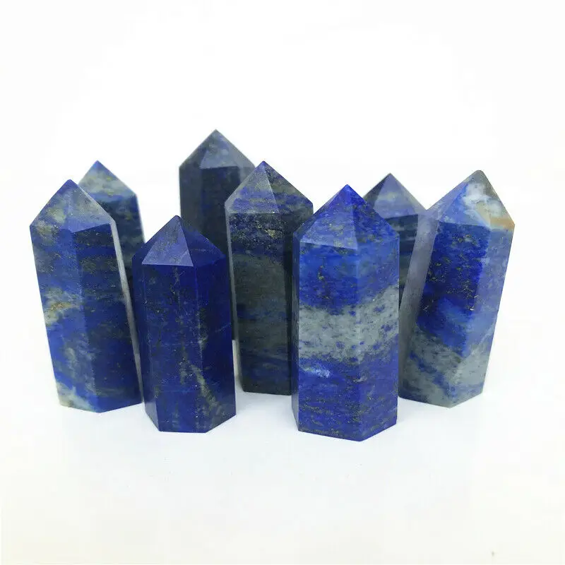 

Dropshipping 1pc 40-65mm Natural Lapis Lazuli Quartz Crystal Point Rock Stone Wand Healing Reiki Decoration Crystal Healing Wand