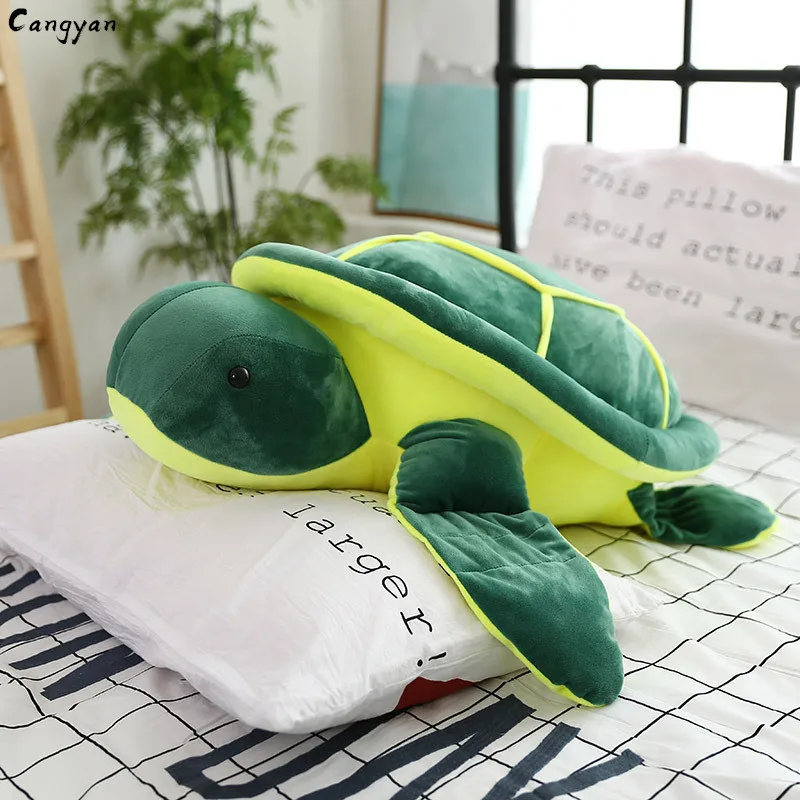 Dark green cartoon cute turtle plush toy doll children accompany sleeping pillow kids like | Игрушки и хобби