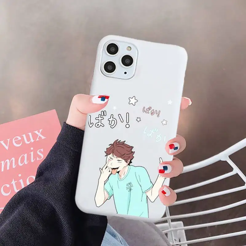 

Haikyuu Oikawa hot japanese anime high quality luxury Phone Case Candy Color for iPhone 6 7 8 11 12 s mini pro X XS XR MAX Plus