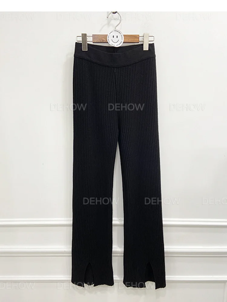 

Color Vertical Stripes Pants Elastic Waistband Show Legs