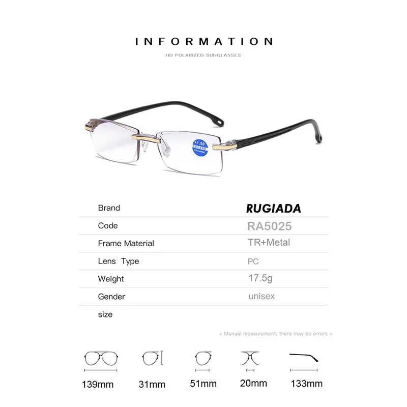 RUGIADA старинные очки для чтения женщин и мужчин сплав Рецептурные прямоугольные