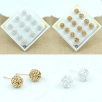 6 pairsset of ear studs a variety of comfortable accessories for women%e2%80%99s daily life with thread ball 2021 new women%e2%80%99s ear studs